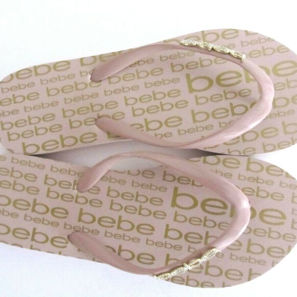 bebe flip flops rhinestone